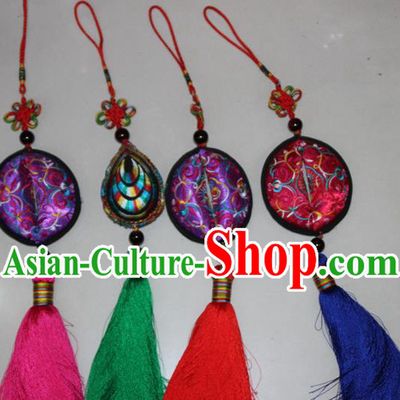 Traditional Chinese Miao Ethnic Minority Tassel Adornment Accessories, Hmong Handmade Pendant, Miao Ethnic Jewelry Accessories Pendant
