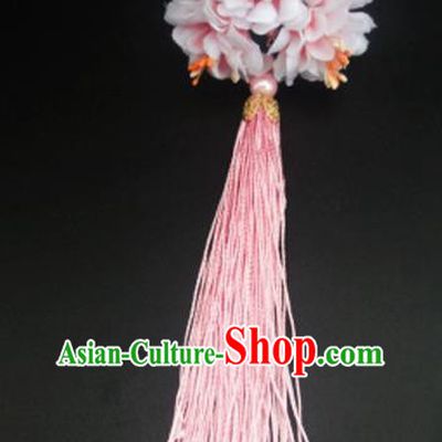 Traditional Handmade Chinese Ancient Classical Hair Accessories Barrettes Hairpin, Flowers Long Tassel Headdress Hair Jewellery, Hanfu Hair Fascinators Hairpins for Women