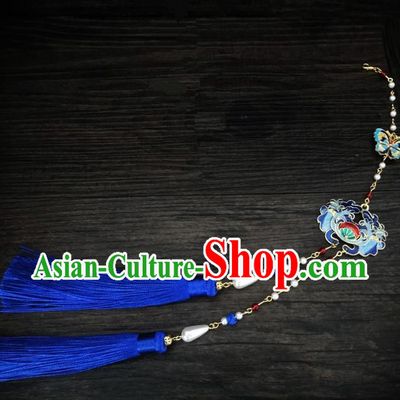Traditional Handmade Chinese Ancient Classical Jewellery Accessories Tassel Palace Taeniasis, Blueing Waist Pendant for Women