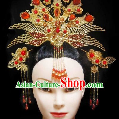 Traditional Handmade Chinese Ancient Classical Hair Accessories Barrettes Hairpin, Imperial Emperess Phoenix Coronet Hair Jewellery, Hair Fascinators Hairpins for Women