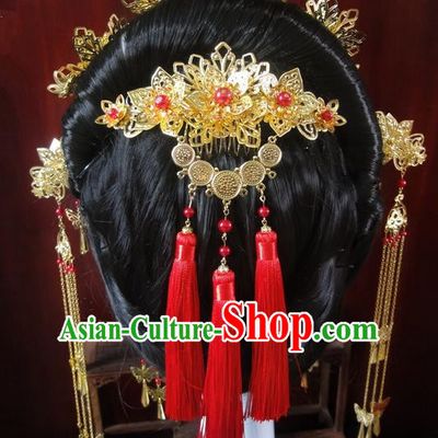 Traditional Handmade Chinese Ancient Classical Hair Accessories Barrettes Hairpin, Imperial Emperess Phoenix Coronet Hair Jewellery, Hair Fascinators Hairpins for Women