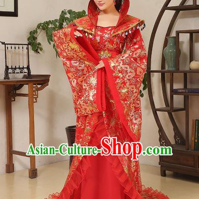 Traditional Ancient Chinese Imperial Emperess Costume, Chinese Wedding Dress, Cosplay Chinese Peri Imperial Princess Tailing Clothing Hanfu for Women