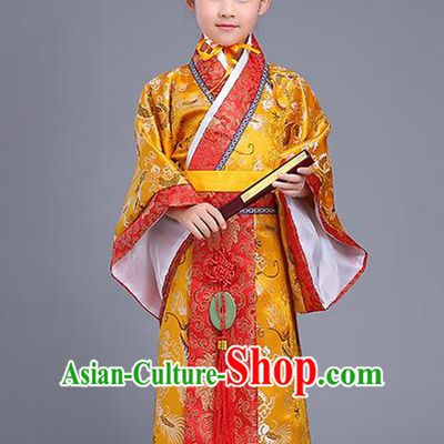 Traditional Ancient Chinese Imperial Emperor Costume, Chinese Han Dynasty Wedding Dress, Cosplay Chinese Imperial King Clothing Hanfu for Kid