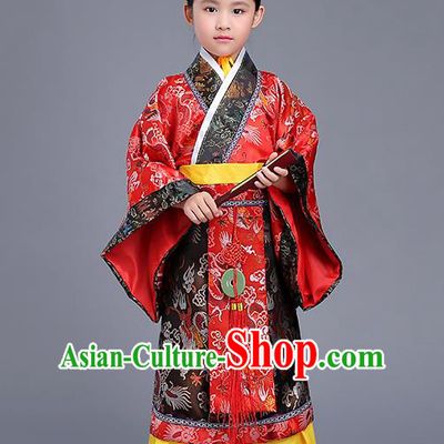 Traditional Ancient Chinese Imperial Emperor Costume, Chinese Han Dynasty Wedding Dress, Cosplay Chinese Imperial King Clothing Hanfu for Kid