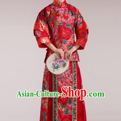 Traditional Ancient Chinese Imperial Emperess Costume Xiuhe Suit, Chinese Qing Dynasty Lady Wedding Dress, Cosplay Chinese Peri Imperial Princess Clothing for Women