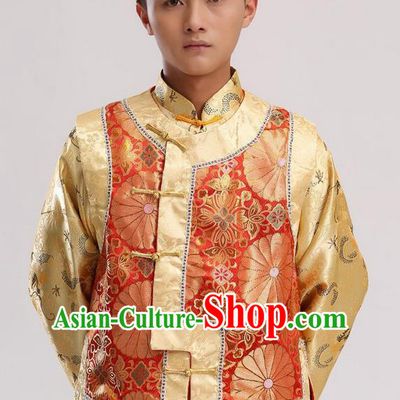 Traditional Ancient Chinese Imperial Emperor Costume, Chinese Qing Dynasty Male Wedding Dress, Cosplay Chinese Imperial Prince Clothing Hanfu for Men