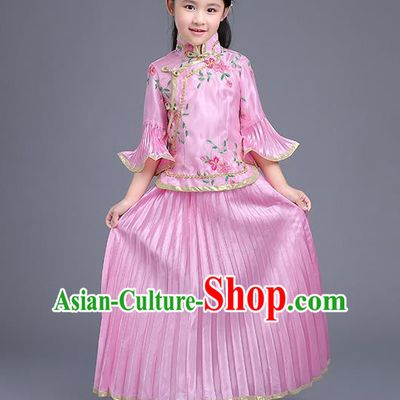 Traditional Ancient Chinese Imperial Emperess Costume, General Chai and Lady Balsam Costume, Chinese Qing Dynasty Republic of China Children Dress, Cosplay Chinese Peri Imperial Princess Clothing Hanfu for Kids