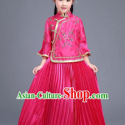 Traditional Ancient Chinese Imperial Emperess Costume, General Chai and Lady Balsam Costume, Chinese Qing Dynasty Republic of China Children Dress, Cosplay Chinese Peri Imperial Princess Clothing Hanfu for Kids