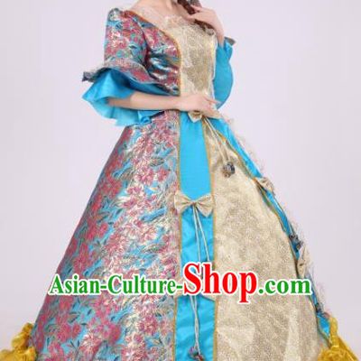 Traditional Ancient European Female Clothing, European Palace Court Juliet Stage Costumes and Hat Complete Set for Women