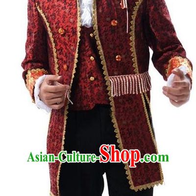 Traditional Ancient European Male Clothing, European Palace Court Stage Costumes for Men