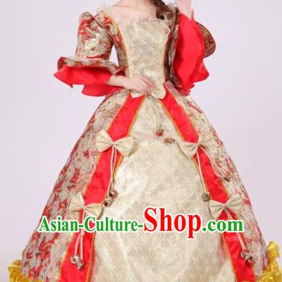 Traditional Ancient European Female Clothing, European Palace Court Juliet Stage Costumes and Hat Complete Set for Women