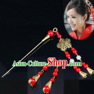 Traditional Handmade Chinese Ancient Classical Hair Accessories Barrettes Hairpin, Blueing Hair Sticks Hair Jewellery, Hair Fascinators Hairpins and Earrings for Women