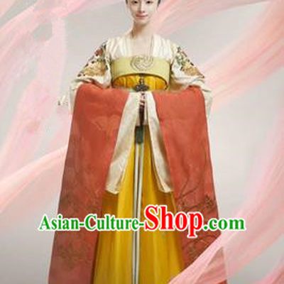 Traditional Ancient Chinese Imperial Emperess Costume, Chinese Tang Dynasty Wedding Dress, Cosplay Chinese Peri Imperial Princess Embroidered Clothing for Women