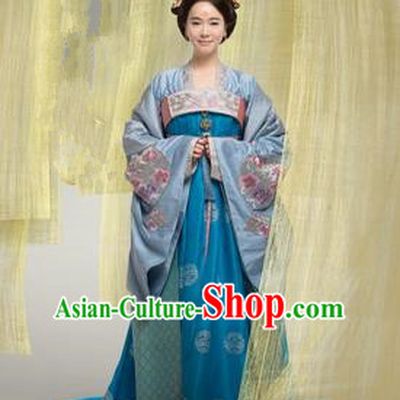 Traditional Ancient Chinese Imperial Emperess Costume, Chinese Tang Dynasty Wedding Dress, Cosplay Chinese Peri Imperial Princess Tailing Embroidered Clothing for Women