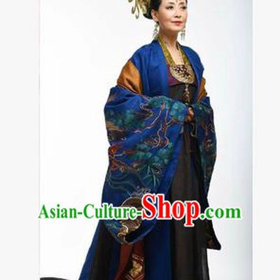Traditional Ancient Chinese Imperial Emperess Costume, Chinese Tang Dynasty Wedding Dress, Cosplay Chinese Peri Imperial Empress Dowager Tailing Embroidered Clothing for Women