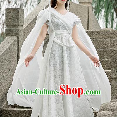 Traditional Ancient Chinese Imperial Princess Costume, Chinese Tang Dynasty Dance Dress, Cosplay Chinese Peri Imperial Princess Clothing Embroidered Hanfu Dress for Women