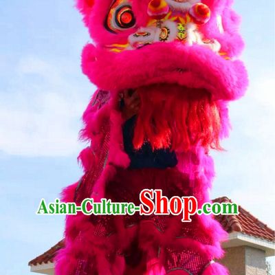Chinese Folk Arts Natural Wool Lion Dance Costumes Complete Set