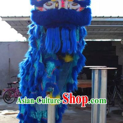 Chinese Folk Arts Natural Wool Lion Dance Costumes Complete Set