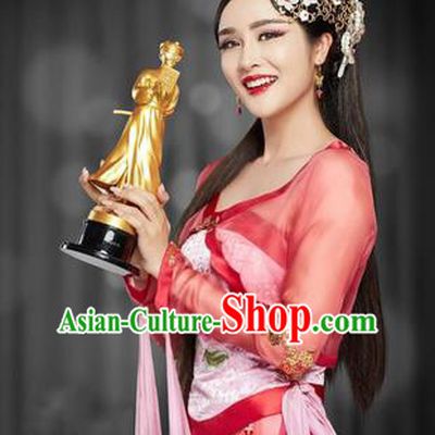 Traditional Ancient Chinese Dance Costume, Chinese Han Dynasty Dress, Cosplay Chinese Peri Imperial Princess Embroidered Clothing Hanfu for Women