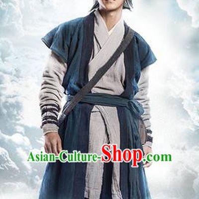 Traditional Ancient Chinese Male Costume, Chinese Han Dynasty Men Dress, Chinese Swordsman Clothing for Men