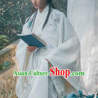 Traditional Ancient Chinese Male Costume, Chinese Han Dynasty Student Dress, Chinese Swordsman Clothing for Men