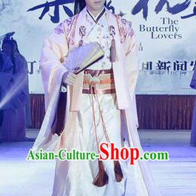 Traditional Ancient Chinese Male Costume, Chinese Han Dynasty Student Dress, Chinese Swordsman Embroidered Clothing for Men