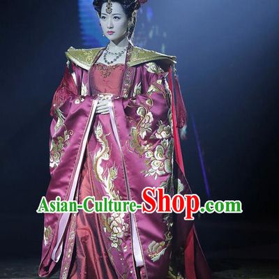 Traditional Ancient Chinese Imperial Emperess Costume, Chinese Tang Dynasty Lady Wedding Dress, Cosplay Chinese Emperess Embroidered Clothing Phoenix Costume for Women