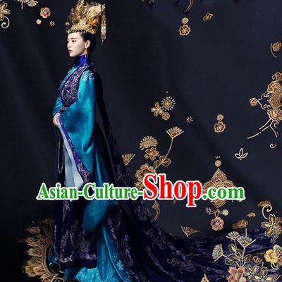 Traditional Ancient Chinese Imperial Emperess Costume, Chinese Han Dynasty Dress, Cosplay Chinese Peri Imperial Empress Dowager Tailing Embroidered Clothing for Women