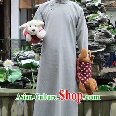 Traditional Ancient Chinese Republic of China Gown Robes Qing Dynasty Minguo Costumes for Men