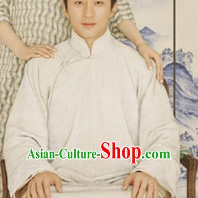 Traditional Ancient Chinese Republic of China Red Gown Crosstalk Robes Qing Dynasty Minguo Costumes for Men