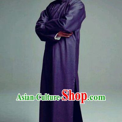 Traditional Ancient Chinese Republic of China Red Gown Crosstalk Robes Qing Dynasty Minguo Costumes for Men
