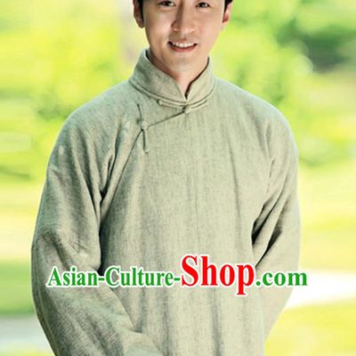 Traditional Ancient Chinese Republic of China Red Gown Crosstalk Robes Qing Dynasty Minguo Costumes for Men