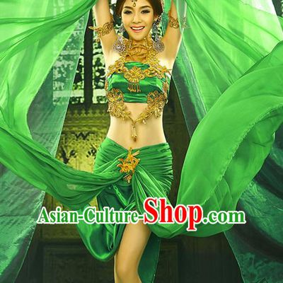 Traditional Ancient Indian Palace Sari Costumes, Indian Young Lady Belly Dance Dress for Women