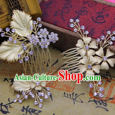 Traditional Handmade Chinese Ancient Classical Hair Accessories Bride Wedding Hairpin, Hair Claws Hair Comb Set for Women