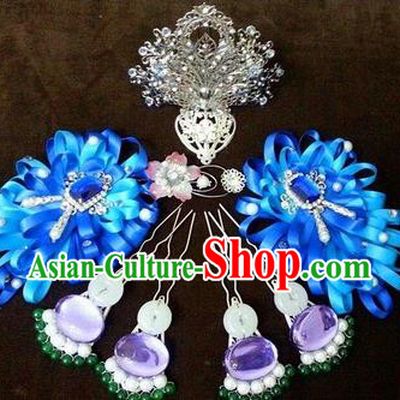 Traditional Handmade Chinese Ancient Classical Imperial Emperess Hair Accessories Bride Wedding Hairpin, Hanfu Hairpin Complete Set for Women