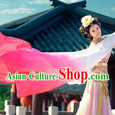 Traditional Ancient Chinese Imperial Princess Classical Dance Costume, Chinese Han Dynasty Young Lady Water Sleeves Dance Dress, Cosplay Chinese Peri Princess Clothing for Women
