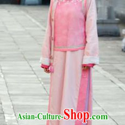 Traditional Ancient Chinese Female Costume, Chinese Qing Dynasty Manchu Palace Lady Dress, Cosplay Chinese Manchu Minority Princess Clothing for Women