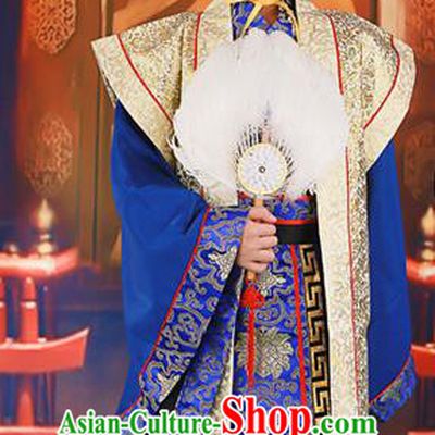 Traditional Ancient Chinese Imperial Minister Costume, Chinese Han Dynasty King Children Dress, Cosplay Chinese Imperial Majesty Embroidered Clothing for Kids
