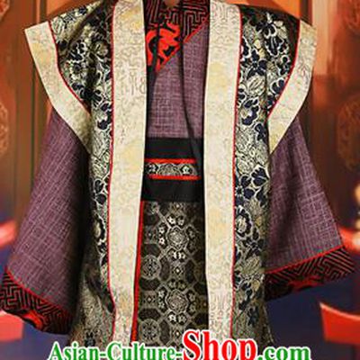 Traditional Ancient Chinese Imperial Minister Costume, Chinese Han Dynasty King Children Dress, Cosplay Chinese Imperial Majesty Embroidered Clothing for Kids