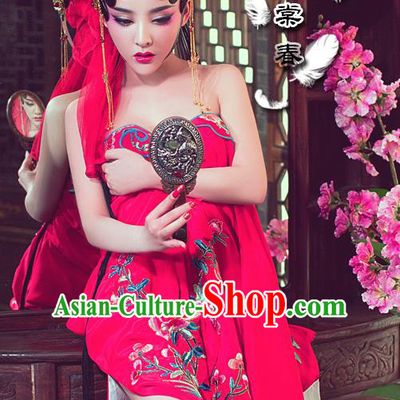 Traditional Ancient Chinese Peking Opera Classical Costume, Chinese Tang Dynasty Young Lady Water Sleeves Dance Dress, Cosplay Chinese Peri Princess Clothing for Women