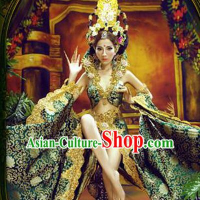 Traditional Ancient Indian Palace Sari Costumes, Indian Palace Young Lady Belly Dance Dress for Women
