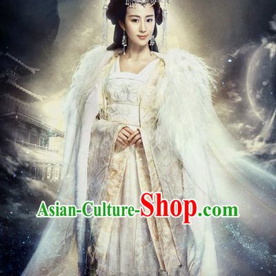 Traditional Ancient Chinese Imperial Emperess Costume Complete Set, Chinese Han Dynasty Emperess Dress, Cosplay Chinese Imperial Princess Embroidered Clothing for Women