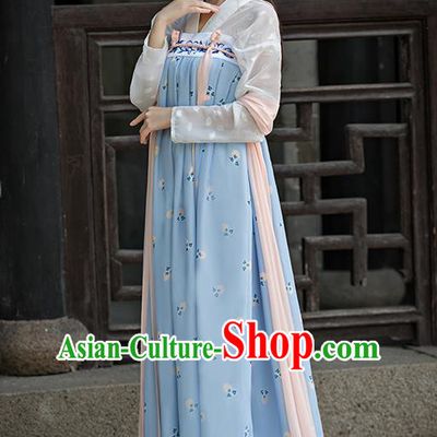 Traditional Ancient Chinese Imperial Emperess Costume, Chinese Tang Dynasty Dance Dress, Chinese Peri Imperial Princess Embroidered Hanfu Clothing for Women
