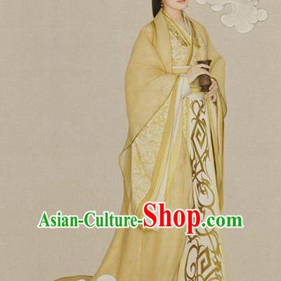 Traditional Ancient Chinese Imperial Emperess Costume, Chinese Han Dynasty Imperial Consort Dress, Cosplay Chinese Princess Embroidered Clothing Hanfu for Women