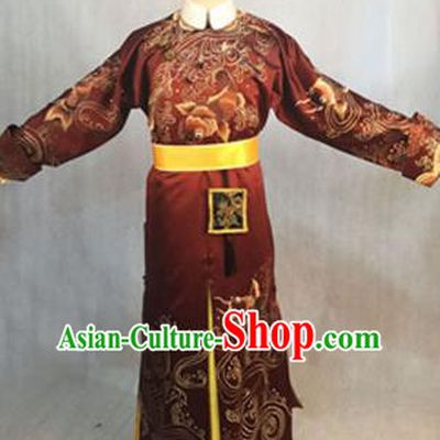 Traditional Ancient Chinese Imperial Emperor Costume, Chinese Qing Dynasty Manchu Dress, Cosplay Chinese Manchu Minority Majesty Embroidered Clothing for Men