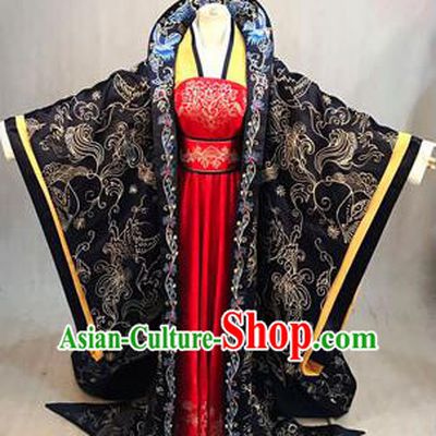 Traditional Ancient Chinese Imperial Emperess Costume, Chinese Han Dynasty Imperial Empress Dowager Dress, Cosplay Chinese Empress Dowager Tailing Clothing Hanfu for Women