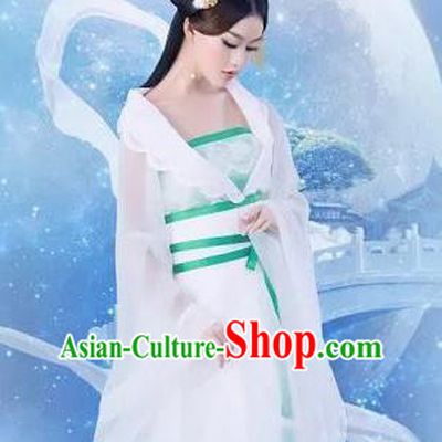 Traditional Ancient Chinese Imperial Princess Costume and Hair Accessories Complete Set, Chinese Han Dynasty Young Lady Dress, Cosplay Chinese Imperial Princess Embroidered Clothing Hanfu for Women