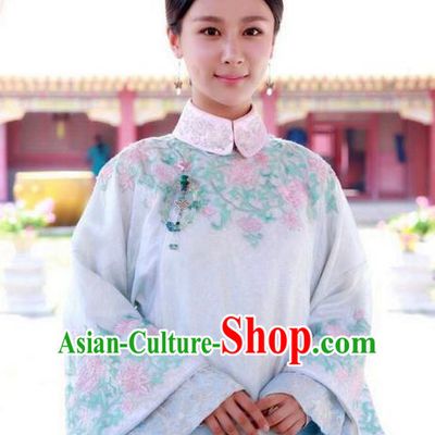 Traditional Ancient Chinese Imperial Princess Costume, Chinese Qing Dynasty Manchu Palace Lady Dress, Cosplay Chinese Manchu Minority Princess Embroidered Clothing for Women