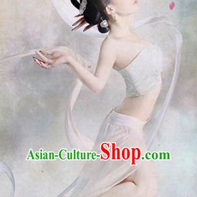 Traditional Ancient Chinese Dunhuang Flying Fairy Costume, Chinese Tang Dynasty Dance Long Ribbon Dress, Cosplay Chinese Peri Imperial Empress Tailing Black Embroidered Clothing for Women