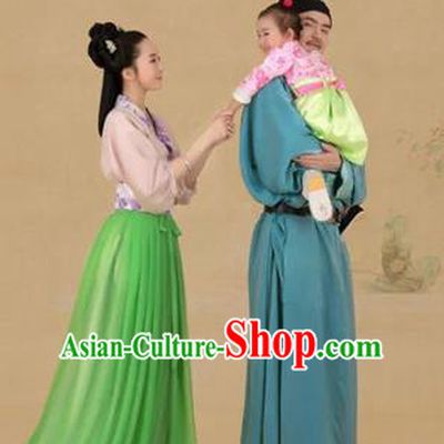 Traditional Ancient Chinese Family Costume Complete Set, Chinese Han Dynasty Parent-Child Dress, Cosplay Chinese Family Portrait Clothing Hanfu for Women for Men for Children